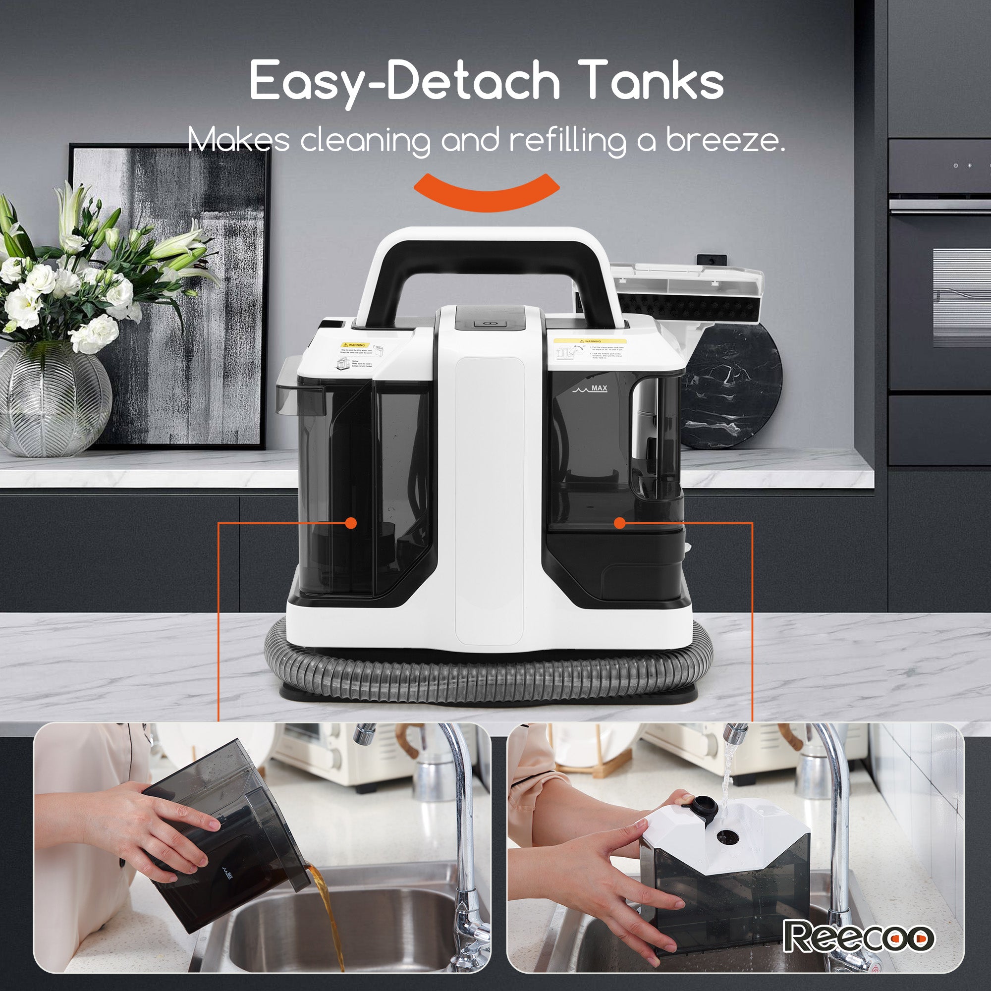 Reecoo W1 Portable Extractor for Couch, Carpet Vacuum Cleaner