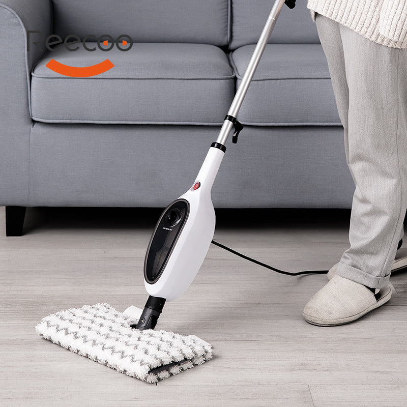 Reecoo Multi-function White Powerfresh Steam Mop for Tile Hardwood Floors