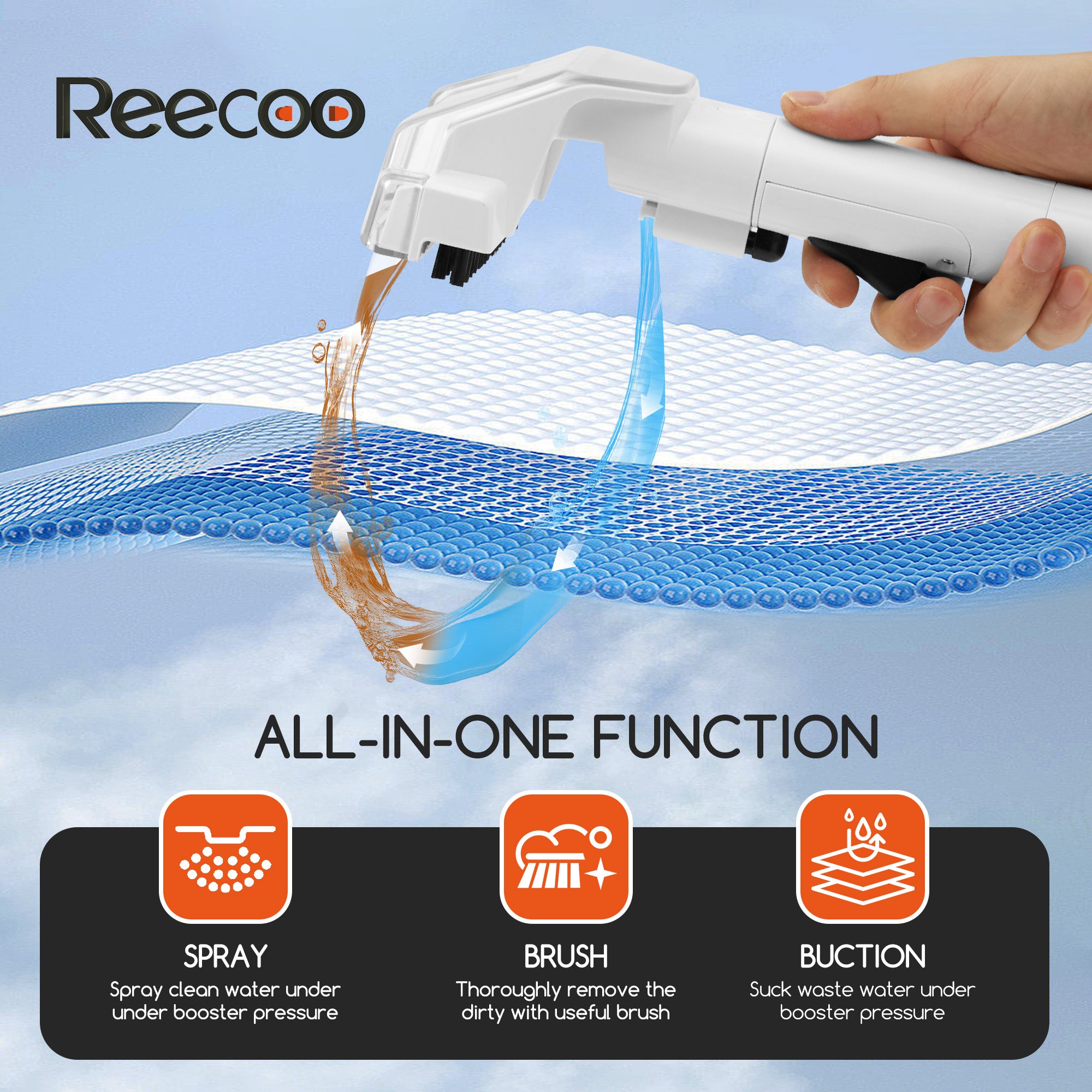 Reecoo W1 Portable Extractor for Couch, Carpet Vacuum Cleaner