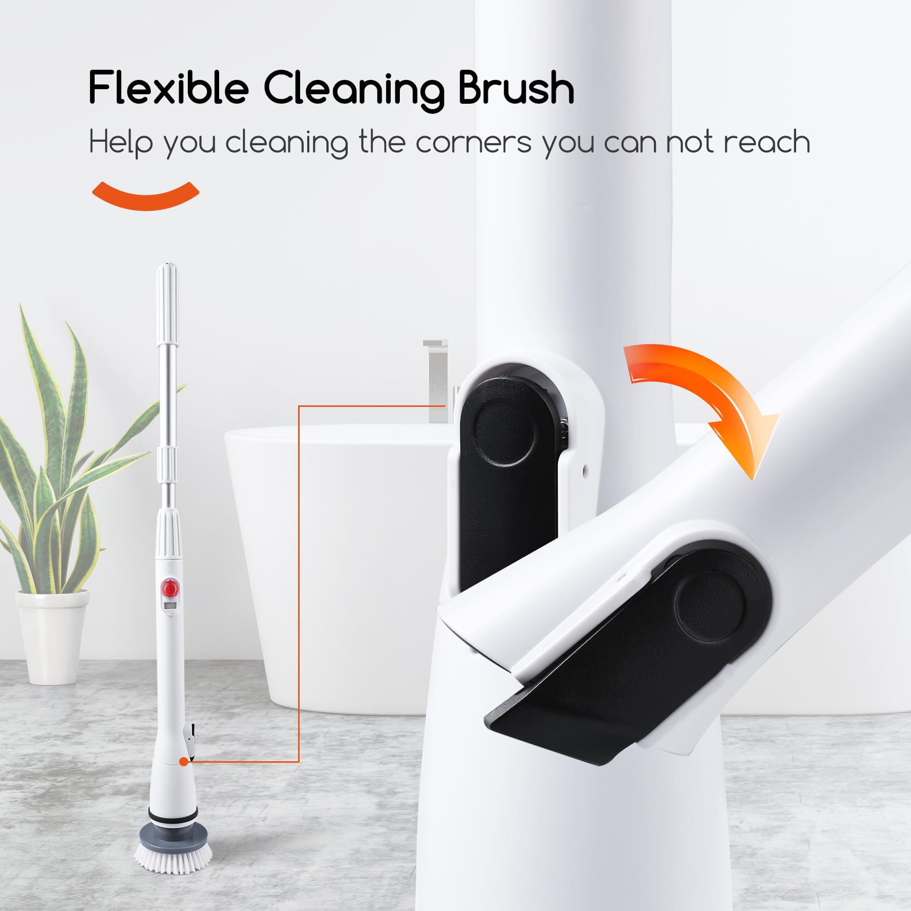 Cordless Electric Spin ScrubberPower Scrubber with 3 Replaceable Scrubbing Brush Heads for Cleaning Bathroom Bathtubs